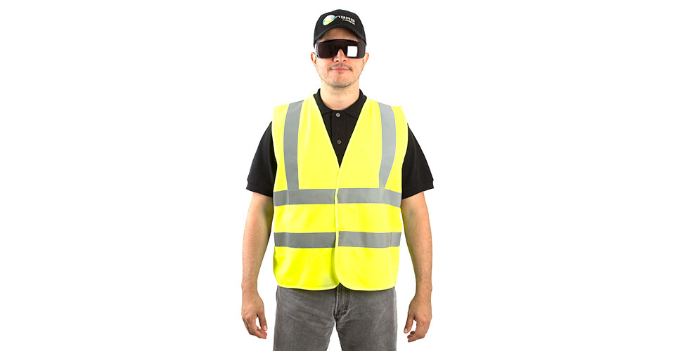 Reflective vest in polyester