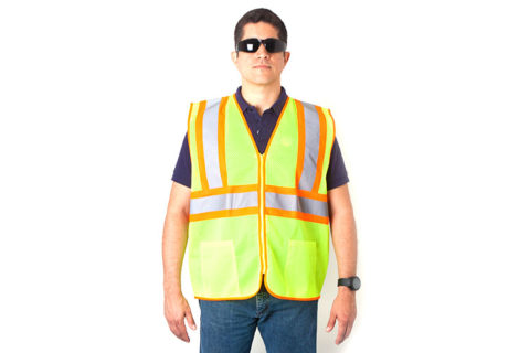 Reflective vest mesh woven with zipper and pockets Reflective vest mesh woven with zipper and pockets