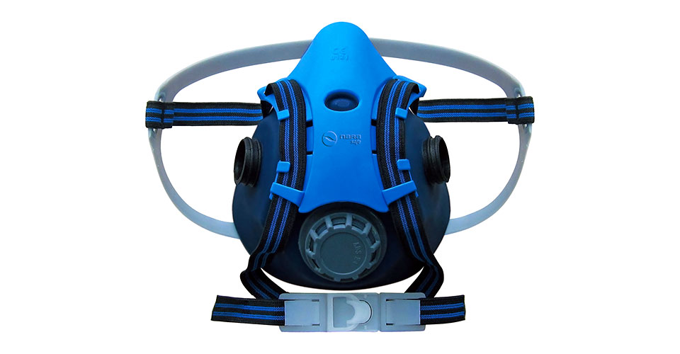 Reusable respirator half mask, double filter
