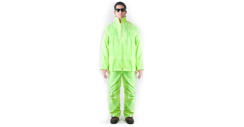 2- piece waterproof suit in polyester and PVC