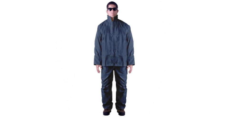 2- piece waterproof suit in polyester and PVC