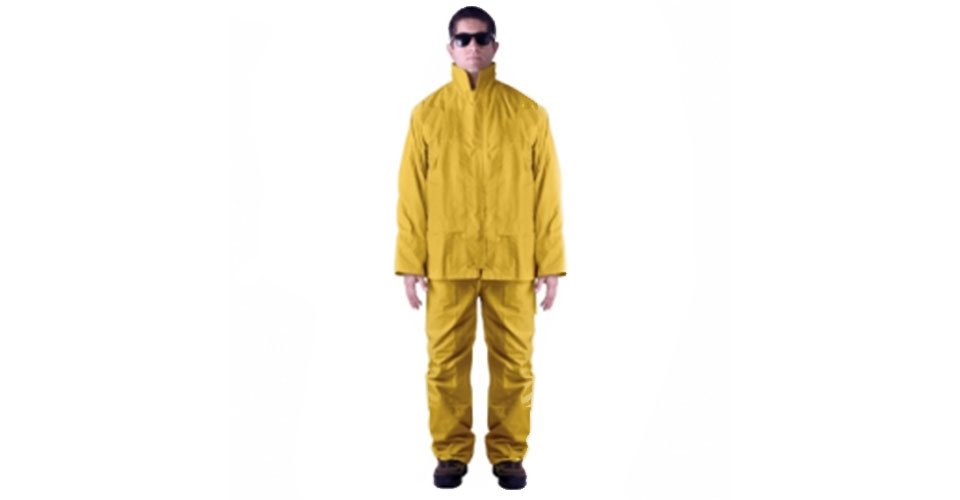2- piece waterproof suit in polyester and PVC
