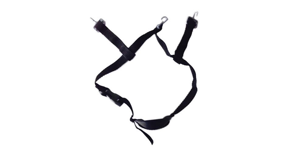Di-electric, 3-point suspension, chin strap for helmet